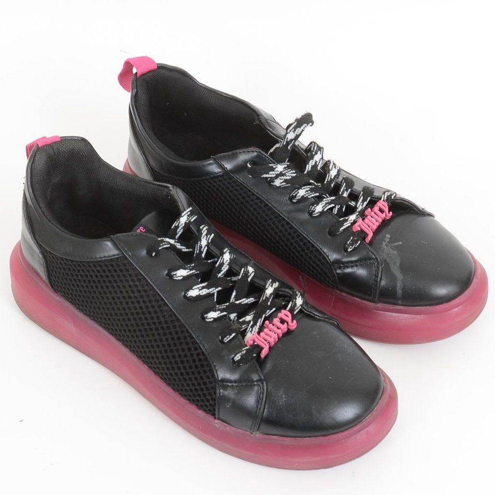 Juicy Couture Raspberry Pink Jelly Sole Black Demi Platform Sneaker Women's 8